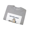 Workhorse Desk Jockey Sweatshirt | corporate burnout parody, collegiate horse design by Tristan’s Treehouse