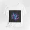 Neon Cyberpunk Skyline Tee | synthwave skyline, future city art by Tristan’s Treehouse