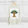 Curage Is a Universal Language Crewneck Sweatshirt — Teistan’s Tree House Back Patch by Tristan’s Treehouse