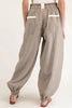 Brown Stripe Drawstring Cargo Jogger Pants with Pockets by Wild and Free Boutique