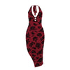 Summer Elegant Slim-fit Flower Flocking Halter Dress