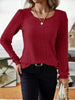 Ribbed Knit Long Sleeve T-Shirt by Simply Love