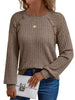 Ribbed Knit T-Shirt with Lace Shoulder Detail by Simply Love