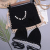 Bikini Set Woman Crochet Shell Tassel Bikini Top And Seashell Beach Skirt Lace See Through Bikini Women Beach Summer 2 Piece Outfits Crochet Mesh Bikini Top and Skirt Set by Stevvex