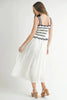 Crochet Stripe Knit Eyelet Mix Midi Dress – Crochet Midi Dress, Stripe Knit Dress, Eyelet Mix Dress, Trendy Midi Dress, Versatile Midi Dress by Stevvex