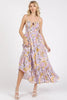 Floral Smocked Back Ruffled Hem Maxi Cami Dress For Summer – Boho Chic, Trendy, Fluttering, Feminine & Effortlessly Stylish by Stevvex