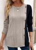 Color Block Ribbed Knit T-Shirt by Simply Love