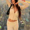 Long Sleeve Sweater And High Waist Long Pants Set by FitiqueFit