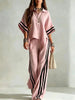 Women's Short-Sleeve Shirt & Loose Pants Two-Piece Set by FitiqueFit