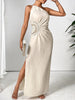 One Shoulder Sleeveless Maxi Dress Elegant & Sophisticated Evening Wear Women Luxury Party Dress by Stevvex