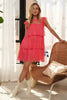 Layered Ruffled Cap Sleeve Mesh Dress For Women – Elegant, Feminine Ruffled Cap Sleeve Dress with Lace and Sheer Mesh Detail by Stevvex