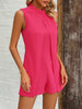 Mock Neck Sleeveless Romper