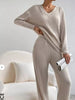 Ribbed Knit V-Neck Top and Pants Set by Wild and Free Boutique