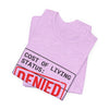 Cost of Living Status: DENIED Tee | cost of living crisis, budget humor by Tristan’s Treehouse