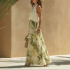 Waist-Cinching Ruffle-Hem Printed Maxi Dress – S–3XL by FitiqueFit