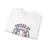 United by Baseball Crewneck Sweatshirt | Patriotic Baseball Graphic, Vintage Red White Blue by Tristan’s Treehouse