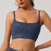 Silver Beauty Back Exercise Bra Shockproof Sports Running Push up Double Shoulder Strap Underwear Workout Yoga Bra Women