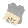 Just Breathe Stay Curious Create Joy Tee | messy handwriting shirt, doodle text design by Tristan’s Treehouse