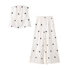 Spring Polka Dot Print Tube Top Printed Loose Pants Two Piece Sets