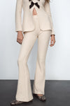 Spring Summer Women Clothing Bowknot Long Sleeved Top Bell Bottom Pants