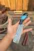 Handmade Damascus Skinner 7”–8” Knife Set Cowboy Ranch Blades Turquoise Handle with Sheath by JW SteelCrafts