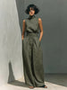 Women’s Cotton Linen Two-Piece Set – Sleeveless Top & Wide-Leg Pants by FitiqueFit