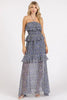 Ruffled Smocked Floral Halter Neck Maxi Dress For Summer – Feminine and Elegant Floral Maxi Dress with Smocked Waist by Stevvex