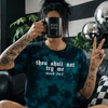 Teal try me embroidered tie dye T-shirt by Madness & Mayhem LLC