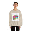 Stay Chill Crash Out Crewneck Sweatshirt | neon graffiti meltdown design by Tristan’s Treehouse