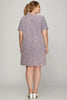 Full Size Short Sleeve Pearl Studded Trim Knit Tweed Dress Plus Size –Elegant and Glamorous Dress with Pearl Detailing for Upscale Events by Stevvex