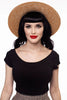 Retro Boat Neck Top in Black by Retrolicious