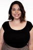 Retro Boat Neck Top in Black by Retrolicious