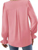 V-Neck Long Sleeve Ruffle Cuff Blouse by Wild and Free Boutique