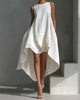 Sleeveless High-Low Irregular Hem Linen Blend Dress – Women's Summer Dress