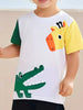 Children's Cartoon Animal Print Short Sleeve T-Shirt by Simply Love