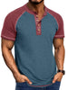 Men's Raglan Henley Color Block T-Shirt