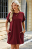 Short Sleeve Mini Dress with Pockets Casual & Stylish Everyday Wear by Stevvex