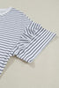 White Striped Round Neck Short Sleeve Mini Dress Casual & Playful Everyday Look Dress by Stevvex