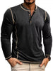 Men's Full Size Casual Button Detail Long Sleeve T-Shirt Plus Size by Simply Love