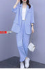 Long Sleeve Suit Jacket & Pants Two-Piece Set – 3 Colors, M–6XL by FitiqueFit