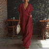 Lace-Trimmed Loose Linen Cotton Long Dress for Women by FitiqueFit