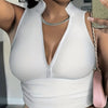 Women’s Ribbed V-Neck Zipper Camisole by FitiqueFit