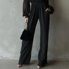 Black Embroidered Women’s Long-Sleeve Wide-Leg Jumpsuit by FitiqueFit