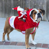 Dog Christmas Clothes Santa Claus Riding Deer by My Store