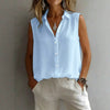 Women's Solid Color Lapel Sleeveless Top by FitiqueFit