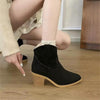 Women’s Retro Sock Cuff Booties – Stylish Ankle Boots with Stretch Cuff by FitiqueFit