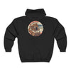 Love Vibes Zip Hoodie —Tristan’s Treehouse Rustic Lakeside Circle Illustration by Tristan’s Treehouse