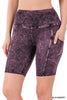 Mineral Wash Wide Waistband Pocket Leggings