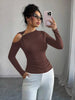 Cutout One-Shoulder Long Sleeve T-Shirt by Simply Love
