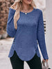 Ribbed Knit Long Sleeve T-Shirt by Simply Love